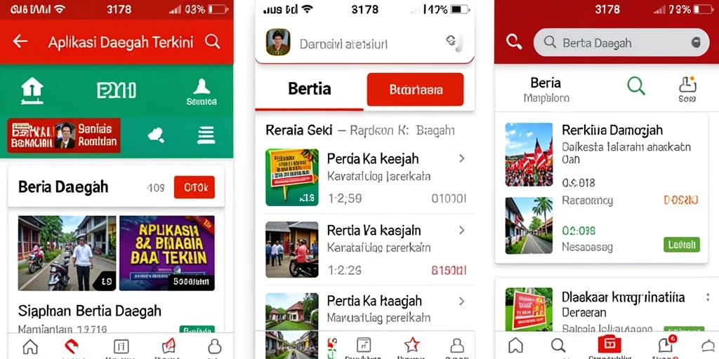 Antarmuka aplikasi Berita Daerah 3178 yang informatif dan menarik.