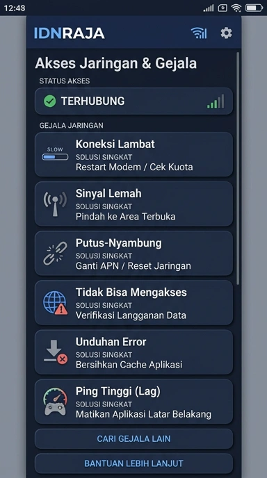 Tampilan link alternatif idnraja